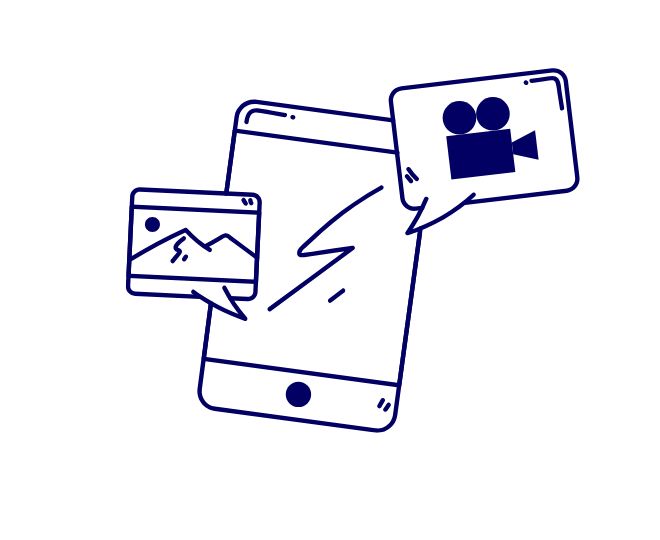 Content Sharing Mobile Digital Channel Marketing Illustration